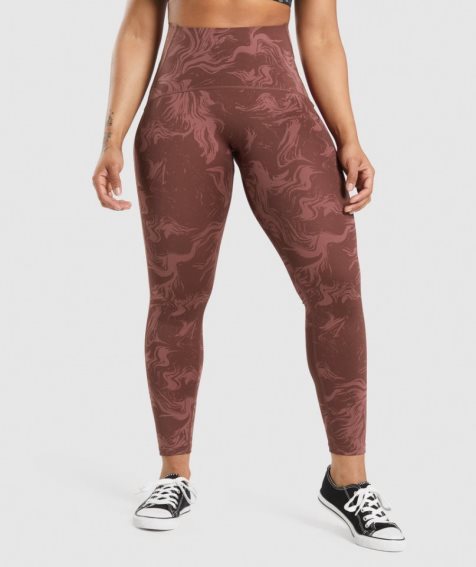 Women's Gymshark GS Power High Rise Leggings Brown | NZ 6VKMAD